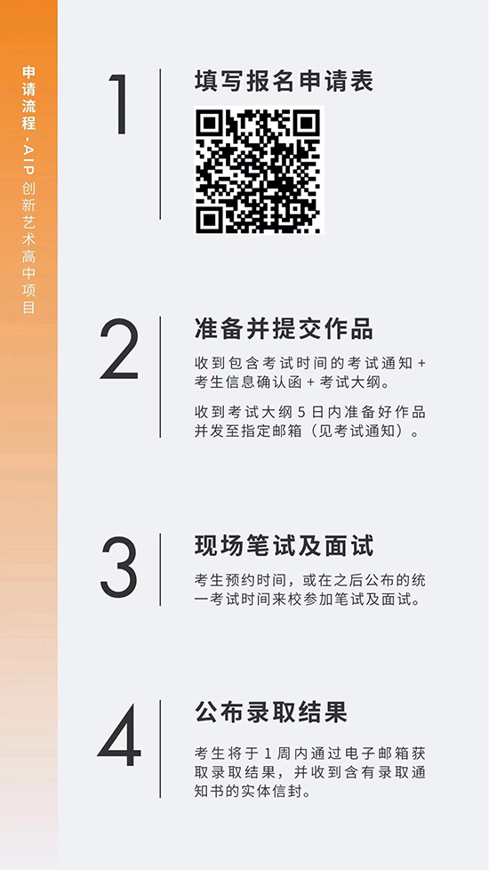 AIP创新艺术高中入学考试申请流程